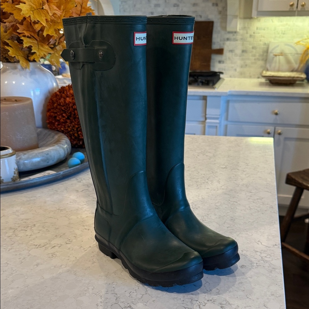 Hunter Dark Green Tall Boots